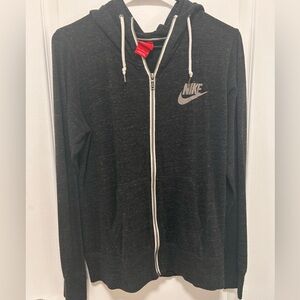 NIKE Black Zip-Up Retro Cloth Hooded Jacket Size L